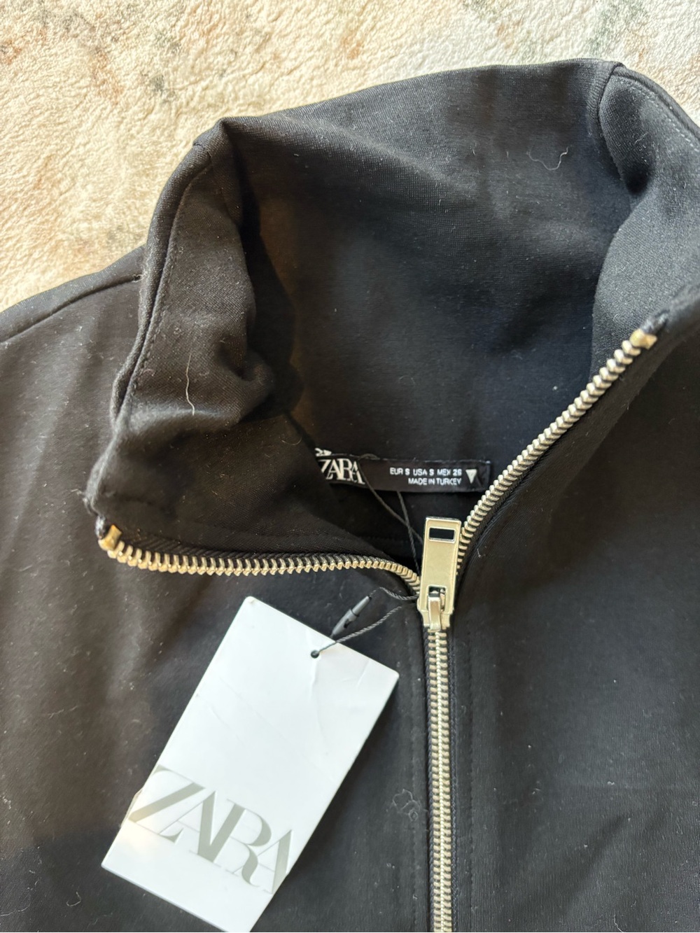 NWT Zara Black Sleeveless Zip-Up Top - Picture 3 of 4